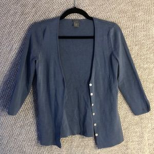 Ann Taylor Blue 3/4 Sleeved Cardigan (SP)